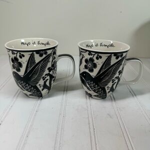Karma Gifts black & white hummingbird coffee mug
